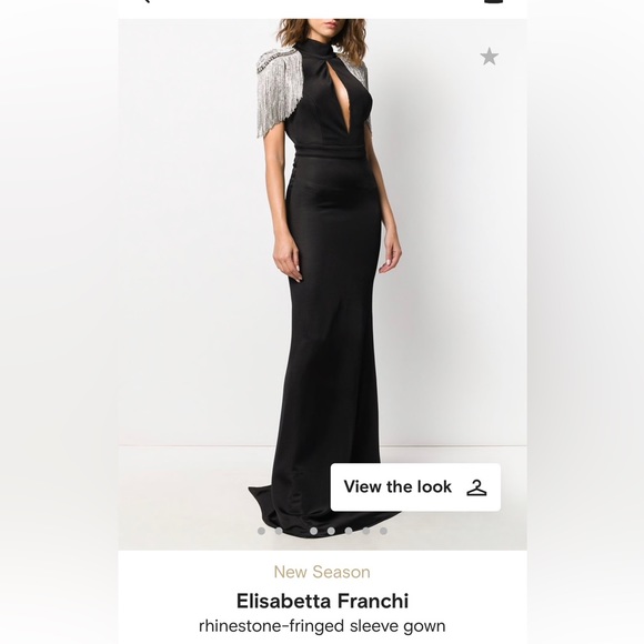 Dresses & Skirts - Elisabetta Franchi rhinestone-fringed sleeve gown